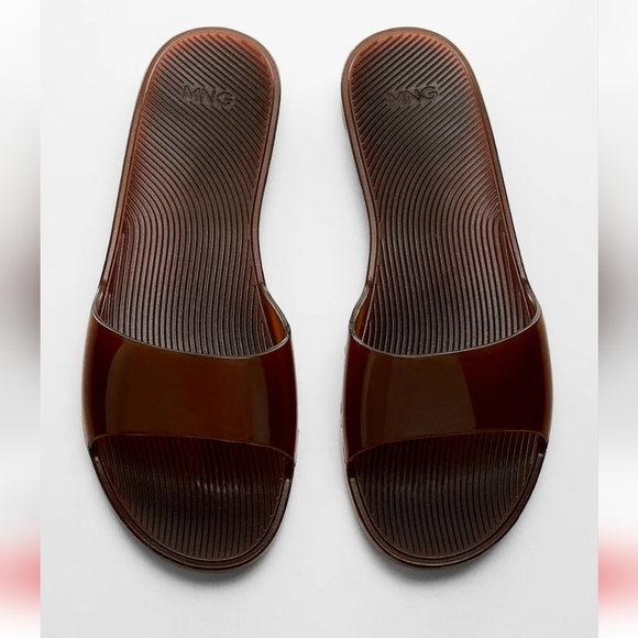 Mango Women's Brown Slide Sandals - Picture 2 of 6
